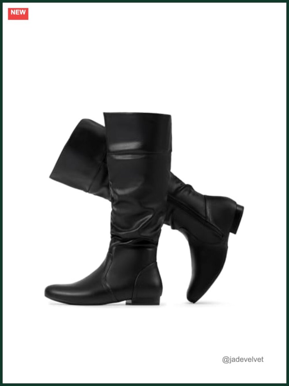 Wide Calf Knee High Boots Faux Fur Lined Slouchy Side Zip Winter